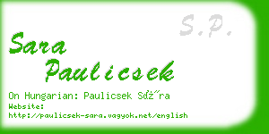 sara paulicsek business card